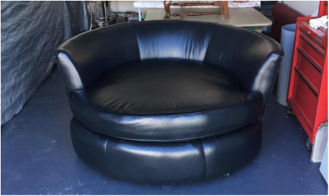 reupholstered black chair